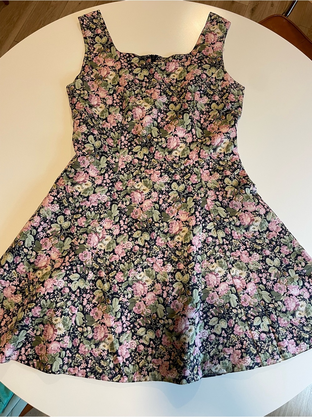 Vintage Laura Ashley 80s Floral Fit-and-Flare Dress